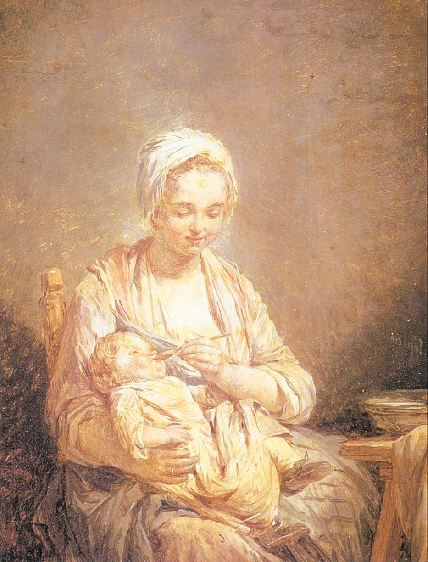 Lepicie, Nicolas Bernard A Mother Feeding her Child oil painting image